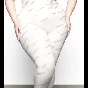 Rhinestone Logo Pointelle Legging